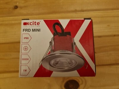 £100 • Buy 10 X Xcite 5W LED Fire Rated Colour Selectable Dimmable Downlight Satin Nickel