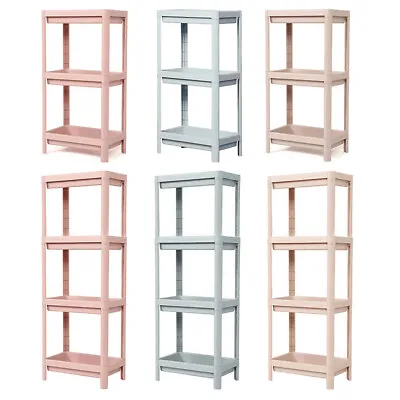 Plastic Shelving Unit Free Standing Organizer Rack Storage Shelves Bookcases • £9.95