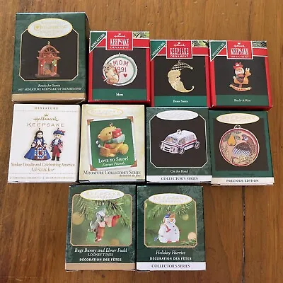 Lot Of 10 Assorted Hallmark Miniature Mini Keepsake Ornaments 1990’s 2000’s • $25