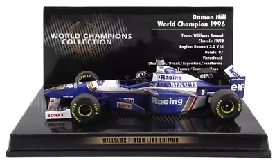 Minichamps Williams FW18 #5 1996 - Damon Hill 'Finish Line' Version  1/43 Scale • £69.99