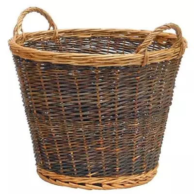 Manor Two Tone Wicker Log Basket With Handles - 46x50cm • £30.99