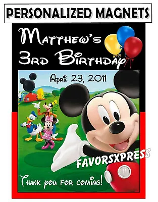 15 Mickey Mouse Clubhouse Birthday Party Favors Magnets • $14.99