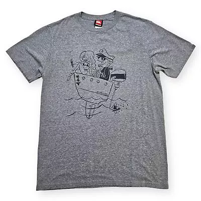 Quicksilver Short Sleeve T-Shirt Mens Medium Grey Boat • £13.99