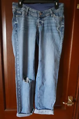 M&S Ladies Boyfriend Jeans Size 8Long Elastic Tummy Cover Medium Indigo NWOT • £14.99