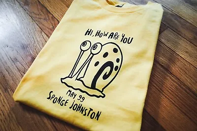 Daniel Johnston X Spongebob Parody Vintage T-Shirt Gary Snail Hi How Are You? • $18
