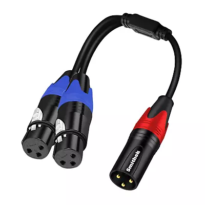 1 Male To 2 Female XLR Y Splitter Micrphone Cable 3 Pin XLR 2 Female To 1 XLR M • $15.50