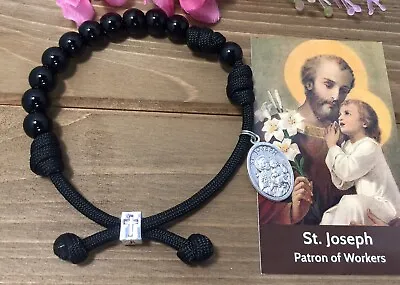 Saint Joseph Paracord Rosary Bracelet | Men/Women Catholic Rosary Handmade • $10.99