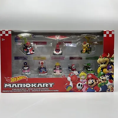 Hot Wheels MARIO KART 8-PACK COLLECTOR SET Cars Mario Bowser Yoshi GLIDERS • $53.17