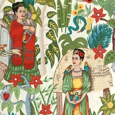£8.50 • Buy Alexander Henry FRIDAS GARDEN Mexican Folklorico Frida Kahlo Fabric - Tea