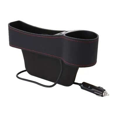 $24.20 • Buy Car Storage Organizer Pocket Right Side Seat Catch Box PU Leather Dual USB Parts