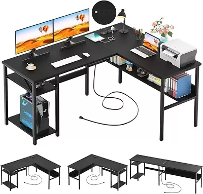 Reversible L Shaped Computer Desk With Magic Power Outlets And USB Charging Port • $109.99