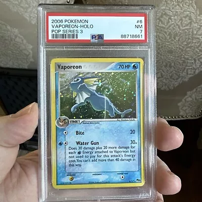 2006 Pokemon POP Series 3 - Vaporeon Holo #6 - PSA 7 Near Mint • $20