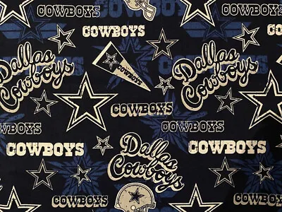 $9.99 • Buy NFL Dallas Cowboys Navy Star Helmet Texas Quilt Cotton Face MASK Fabric 18”X21”