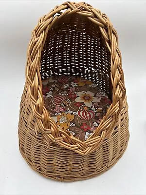 Vintage Wicker  Basket Pet Bed. Small Dog Or Cat Yugoslavia 15  Tall • $49