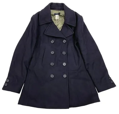 J. Crew Navy Blue Wool Peacoat Pea Coat Jacket Womens XS • $38.25