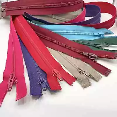 10  - 26  Inch Open Ended Separating Nylon Zips No 5 Weight 27 Colours • £3.95