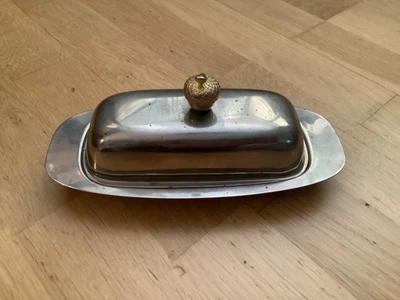 £9.99 • Buy Lovely Vintage Plated Lidded Butter Dish With Glass Insert