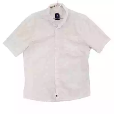 Johnnie O Shirt Mens Large White Red Polka Dot Short Sleeve Preppy Button Down • $9.75