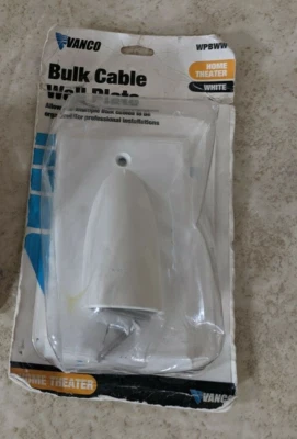 $6.99 • Buy Vanco - Home Theater Single Gang Reversible Bulk Cable Wall Plate White