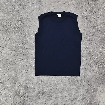 NEW J Crew Women's Size S Vest Sweater  Blue Sleeveless  Cotton Crewneck • $22