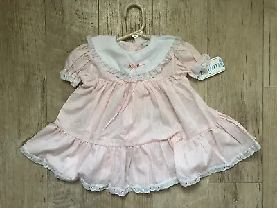 NWT Vintage Bryan Infant Girl Pink Stripe Lace Full Circle Dress 24 Months Baby • $24.99