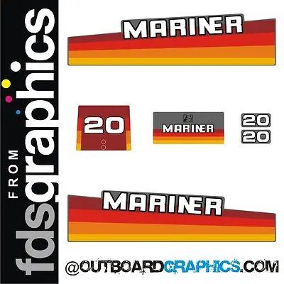 Mariner 20hp Rainbow Outboard Engine Decals/sticker Kit • $36.67