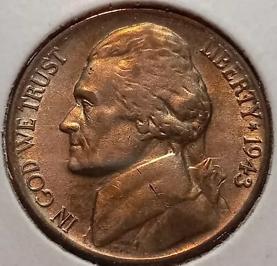 1943 P Jefferson 35% SILVER War Nickel AU • $6.62