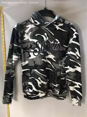 Harley-Davidson Mens Multicolor Camouflage American Pullover Hoodie Size Small • $9.99