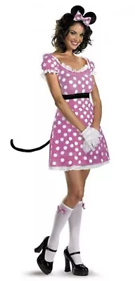 Minnie Mouse Pink Polka Dot Dress Adult Women Halloween Costume NEW • $36.99