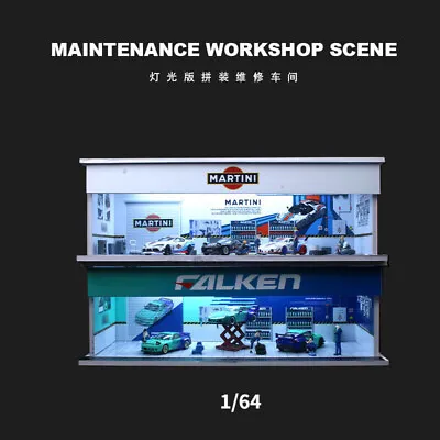 Diorama 1:64 Car Garage Model Repair Workshop LED Lighting Scene Display Model • $27.99