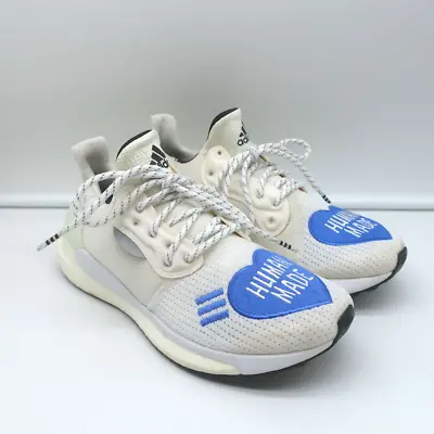 Adidas Human Made X Solar Hu Glide Blue Heart Sneakers White Size 7 • $250