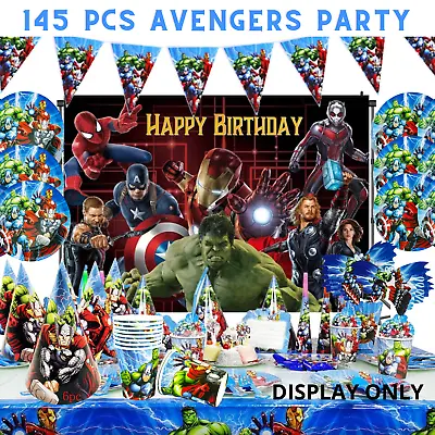 $32.99 • Buy Avengers Spiderman Birthday Party Tableware Boy Supplies Sydney Balloon Banner 