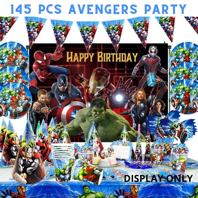 $32.99 • Buy Avengers Spiderman Birthday Party Tableware Boy Supplies Sydney Balloon Banner 