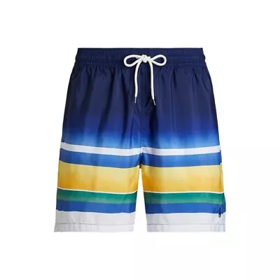 Polo Ralph Lauren Swim Trunks Shorts In Cruise 92 Stripes Medium RRP £89 • £55