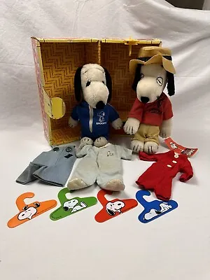 Vintage Snoopy Wardrobe Trunk Plush Lot 1975 Snoopys Brother Spike W/ Hat + More • $199.97