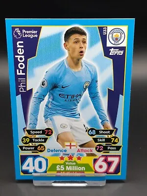 Topps Match Attax Extra 2017/2018 PHIL FODEN Man City True Rookie Card RC #U-33 • £4.99