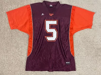 Vintage Sportex Jersey Shirt Maroon Mens Large Made In USA NCAA Virginia Tech #5 • $22.50