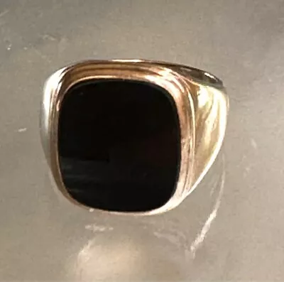 ''canpus'' Mens Yellow Gold And Onyx Signet  Ring Size 9.25 • $340