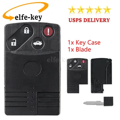 Remote Smart Key Card Shell Case 4 Button For MAZDA 5 6 CX-7 CX-9 RX8 Miata MX-5 • $9.95