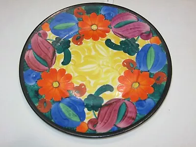 1323 Antique J Mrazek Pottery Peasant Art Czechoslovakia 8  Salad Plate 1 Of 3 • $11