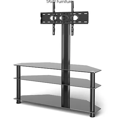 3-Tier Floor TV Stand With Swivel Mount For 32-70 Inch Flat Or Curved Screen TVs • $97.99