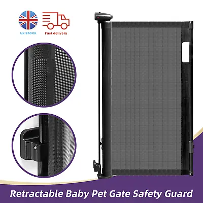 Retractable Baby Gate Safety Guard Folding Pet Dog Toddler Stair Gates Isolation • £24.89