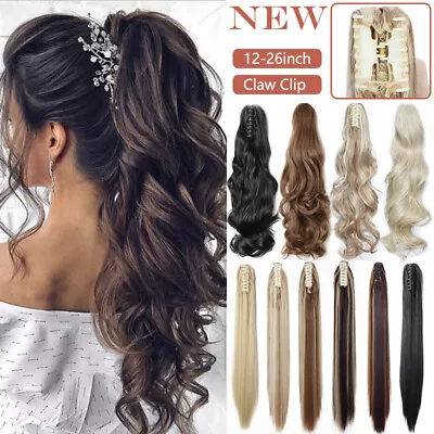 Real As Human Thick Hair Clip In Ponytail Claw On Pony Tail Long Hair Extensions • £15.30