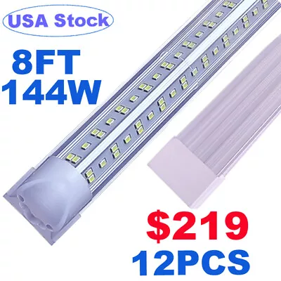 12 Pack T8 8FT Led Tube Light Bulbs 144W 8Foot Linkable Led Shop Garage Light • $219.98