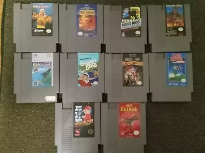 NES 10 Game Lot Mario Bros. Kid Kool Etc. • $3.50