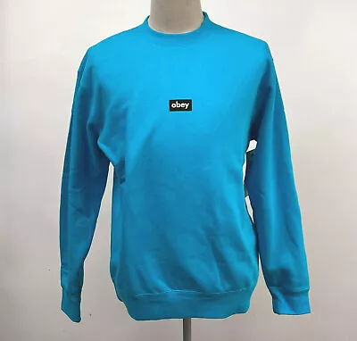 Obey Men's Box Crew Sweatshirt Black Bar A.I. Aqua Size M NWT Shepard Fairey • $27.99