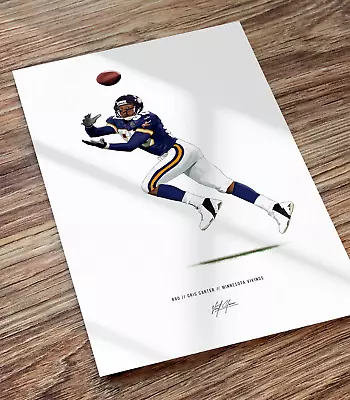 Cris Carter Poster Minnesota Vikings Football Art Illustrated Print • $24.99