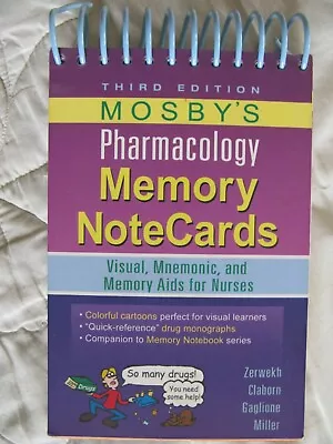 Mosby's Pharmacology Memory Note Cards 3rd Ed. Used • $3.99