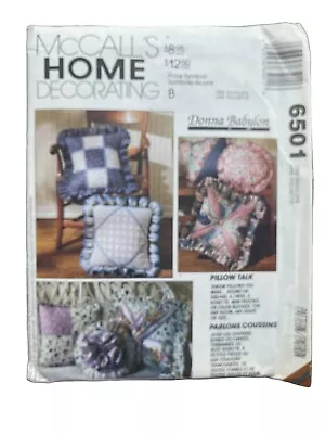 McCalls Home Decorating Pattern 6501 Pillows Round Square Twist Patchwork Uncut • $5.99