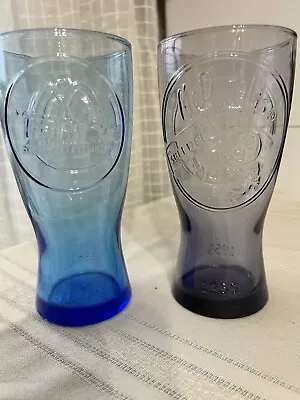 McDonalds Collector Drinking Glasses 1955 1961 Blue Purple Embossed • $11